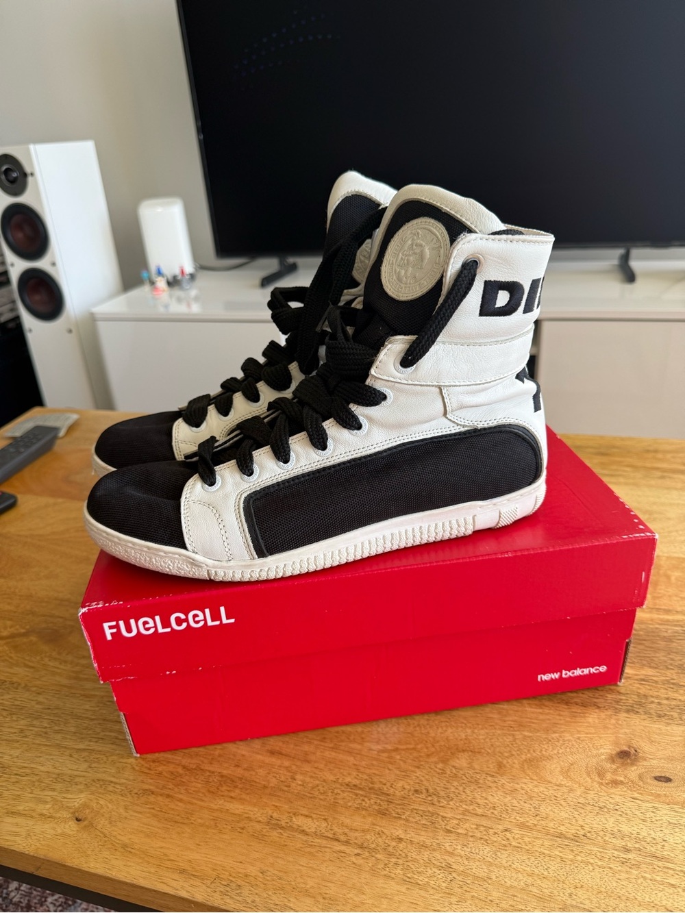 Diesel “78” Black & White High-Top sneakers